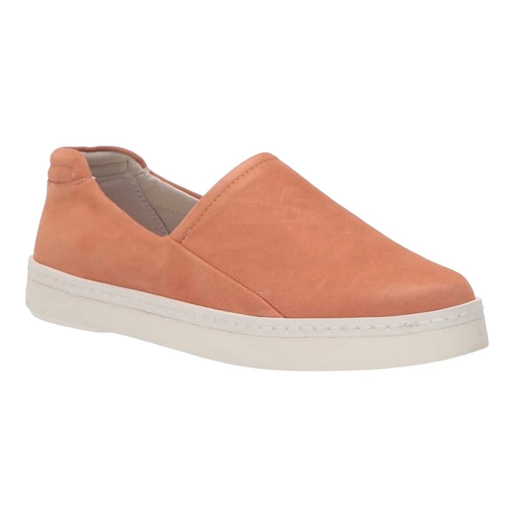 Franco Sarto Women's Alma Slip On Leather Sneakers Coral Size 6 1/2